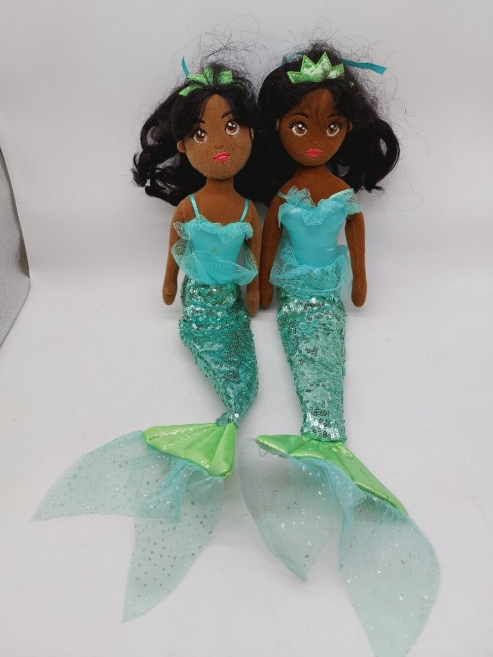 Aurora Sea Sparkles Mermaid Plush 18" Stuffed Doll Set Of 2 Read